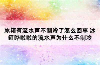 冰箱有流水声不制冷了怎么回事 冰箱哗啦啦的流水声为什么不制冷